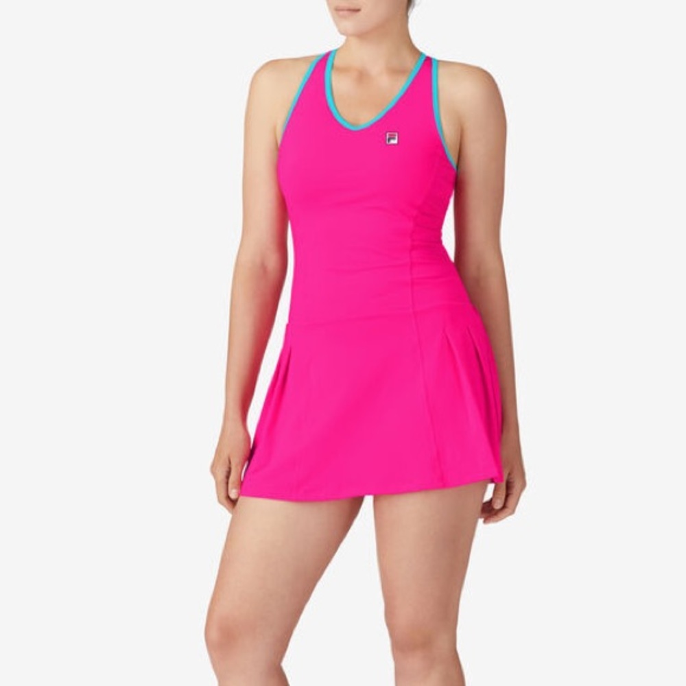 Fila Tie Breaker Pleated Women's Tennis Dress - pink XL